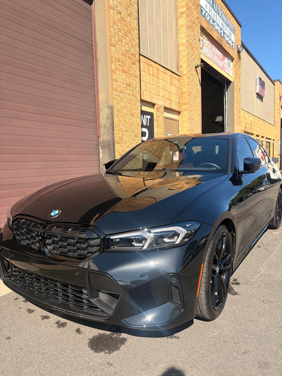 BMW M340i with full front paint protection film at Skyline Customs in Chantilly, VA